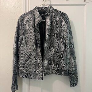 Baccini Faux Leather Bomber Jacket